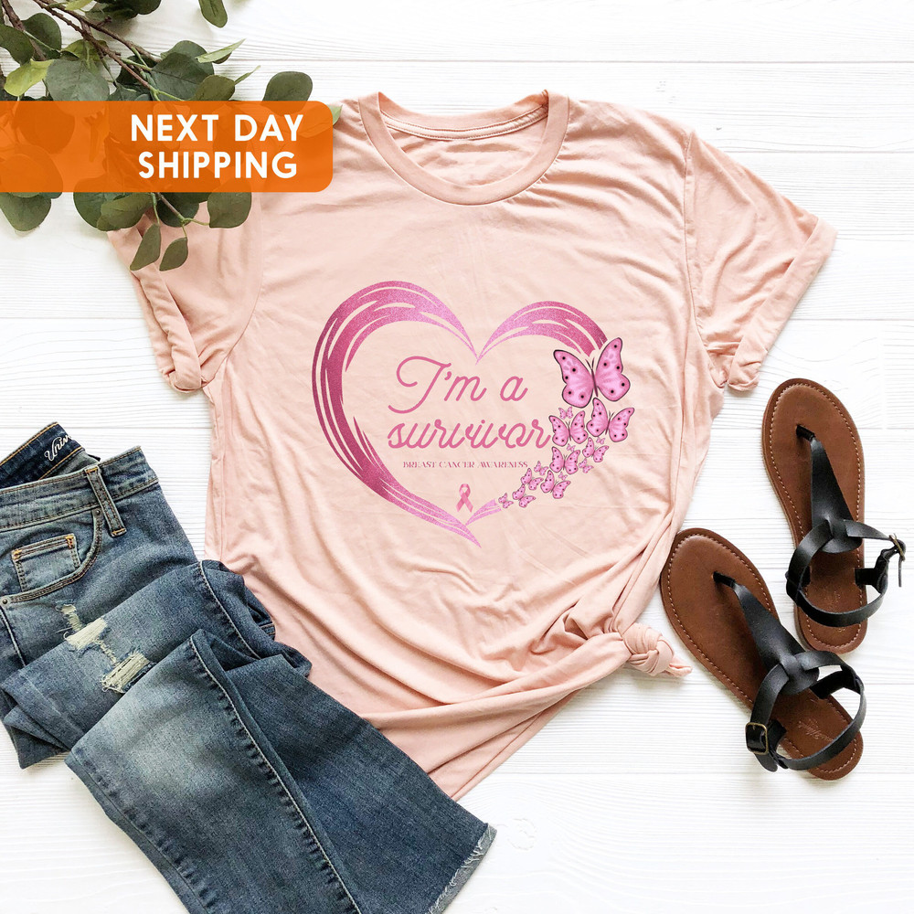 I'm A Survivor T-shirt, Cancer Fighter Shirt, Cancer Awareness Shirt, Pink Ribbon T-shirt, Cancer Survivor T-shirt, Breast Cancer T-shirt - 3.jpg