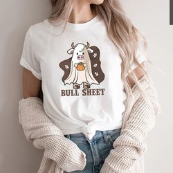 bull sheet halloween shirt, cow western halloween tshirt, bull sheet shirt, halloween pumpkin shirt, western graphic tee