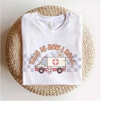retro emt shirt - ems paramedic t-shirt, wee woo bus emergency medical technician tshirt women, first responder tee emt