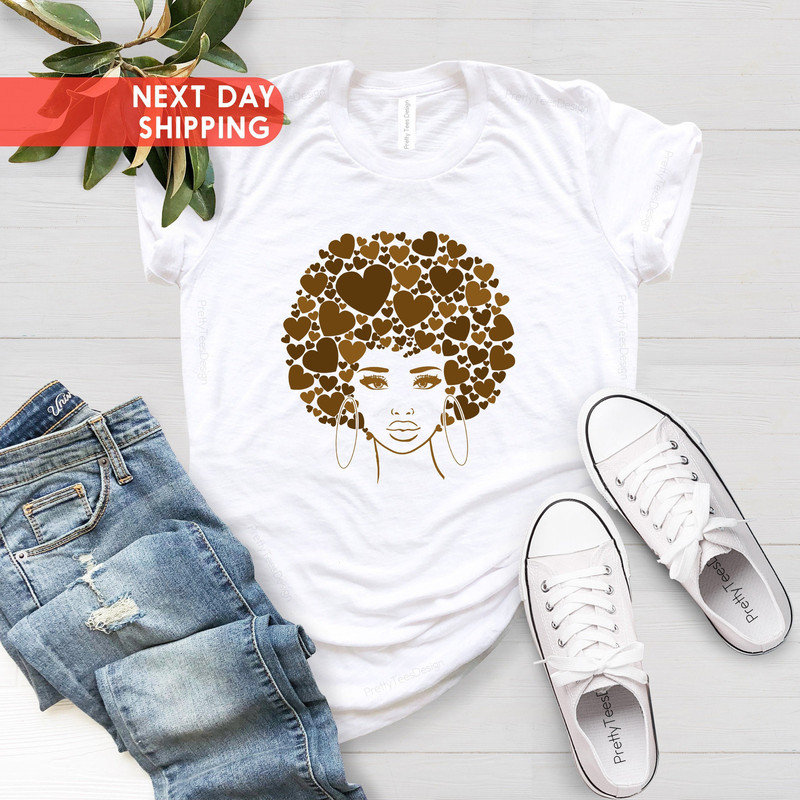 Its Only Melanin Hearts Tee, Women Anti Racism Shirt, Human Equality Shirt,Feminist Tee,Equality Rights,Black Woman Gift,Black History Shirt - 3.jpg