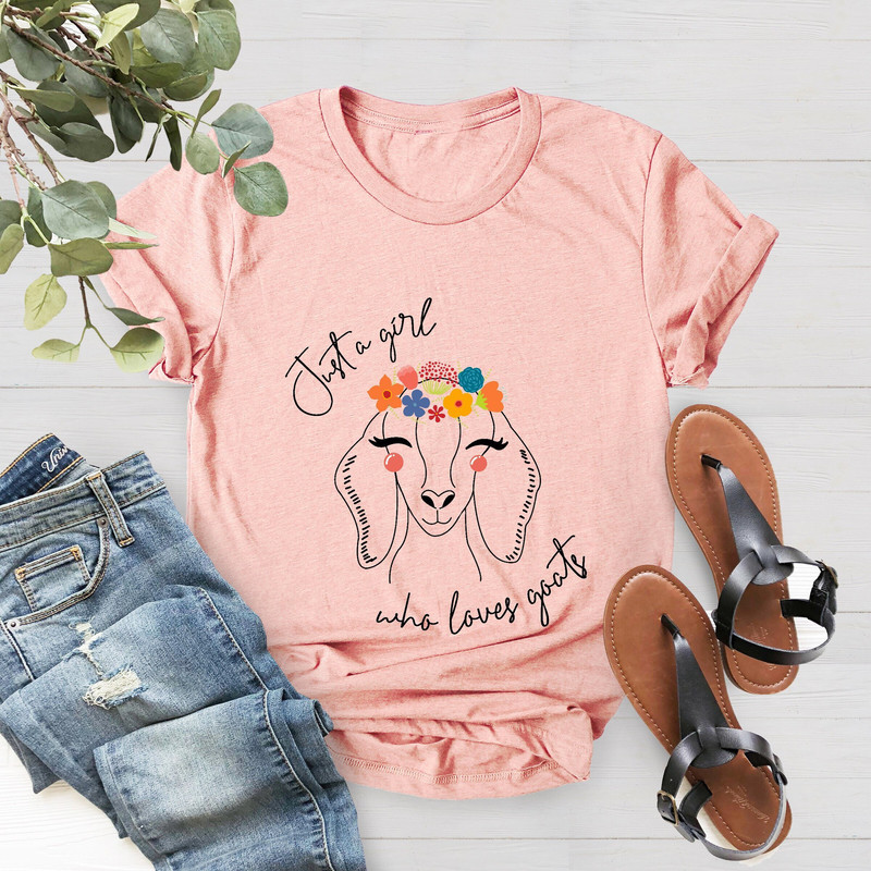 Just a Girl Who Loves Goats Shirt, Animal Lover Shirt, Animal Lover Gift, Christmas Gift, Goat T-shirt, Goat Lover Tee, Goat Lover Gift - 1.jpg