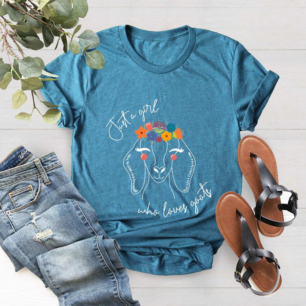 Just a Girl Who Loves Goats Shirt, Animal Lover Shirt, Animal Lover Gift, Christmas Gift, Goat T-shirt, Goat Lover Tee, Goat Lover Gift - 2.jpg