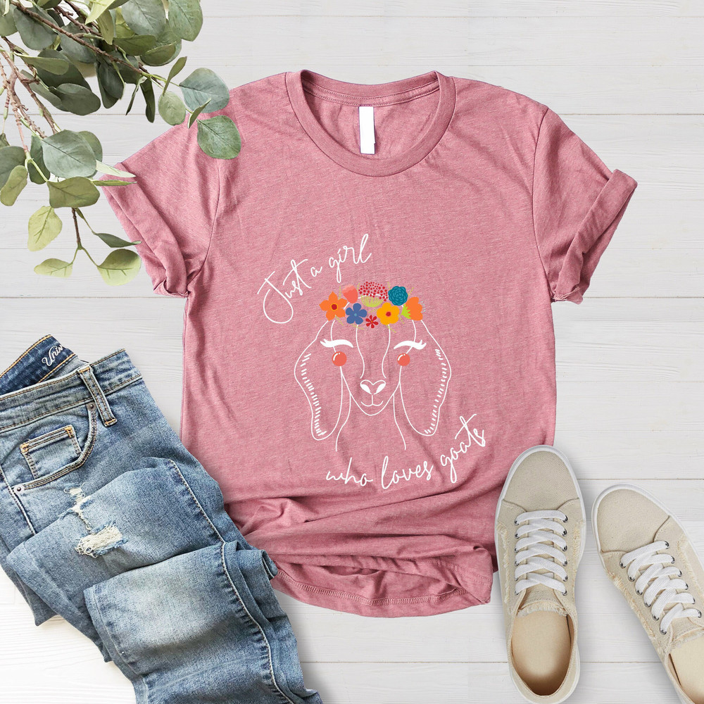 Just a Girl Who Loves Goats Shirt, Animal Lover Shirt, Animal Lover Gift, Christmas Gift, Goat T-shirt, Goat Lover Tee, Goat Lover Gift - 3.jpg