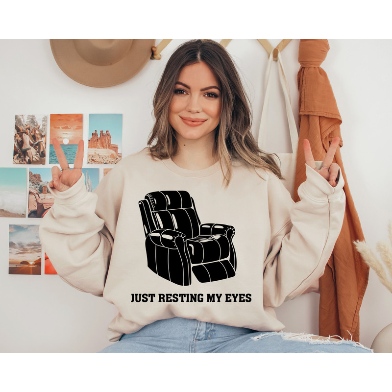 Just Resting My Eyes Sweatshirt, Fathers Day Gift, I'm Not Sleeping Sweatshirt, Dad Shirt, Grandpa and Father Sweatshirt, Funny Grandpa Tee - 2.jpg