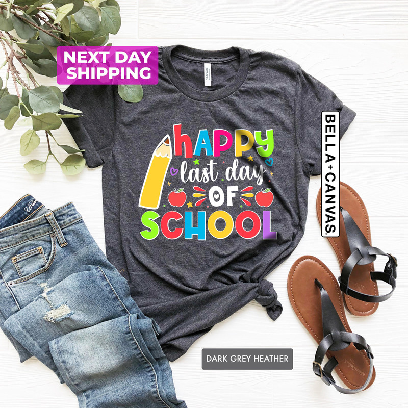 Last Day Of School Rainbow Shirt, Rainbow Pencil School Shirt, Back To School Shirt Gift For Students, School Rainbow Shirt For Teachers - 3.jpg