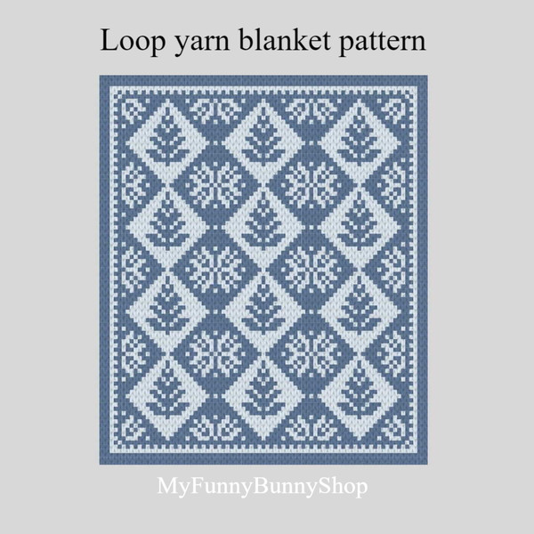 loop-yarn-finger-knitted-winter-diamonds-blanket