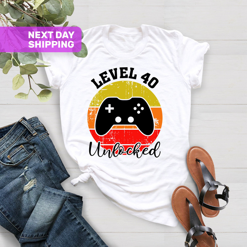 Level 40 Unlocked, 40th Birthday Shirt for Men, Funny Shirt for Gamer Dad, Funny 40th Birthday T-Shirt for Men, Funny Gift for Gamer Dad - 3.jpg