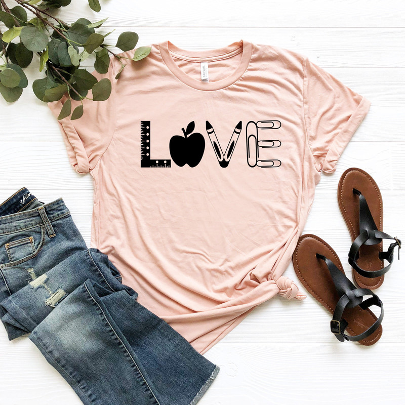 Love Teacher Shirt, Teacher T-shirt, Teacher Tees, Cute Teacher Shirts, Teacher Appreciation Gift - 2.jpg