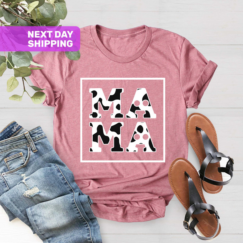 Mama Cow Print Shirt, Cow T-shirt for Women, Cow Birthday, Mother's Day, Cow Lover Shirt, Funny Cow Gift for Cow Lover, Cow T shirt for Mom - 2.jpg