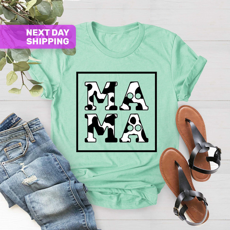 Mama Cow Print Shirt, Cow T-shirt for Women, Cow Birthday, Mother's Day, Cow Lover Shirt, Funny Cow Gift for Cow Lover, Cow T shirt for Mom - 4.jpg