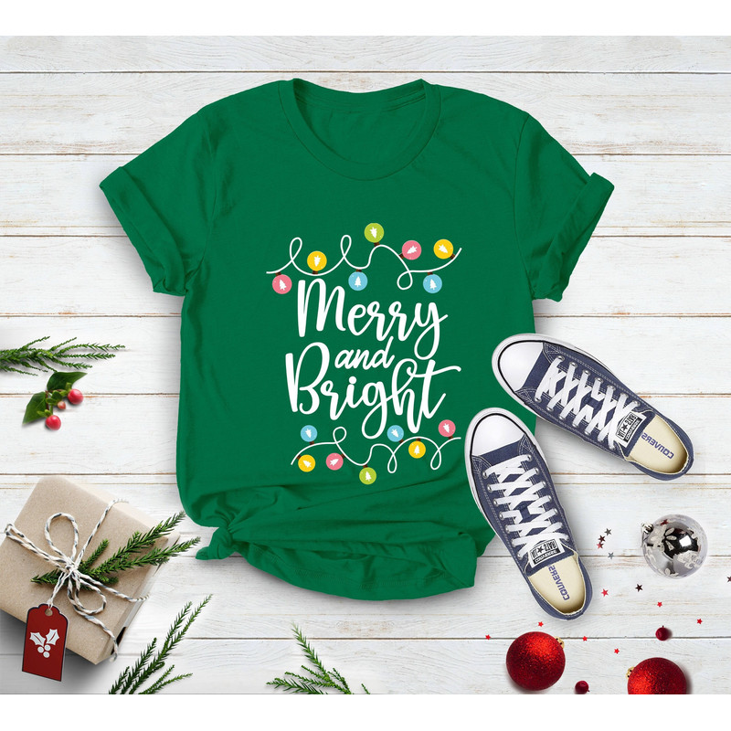 Merry And Bright Christmas Lights Holiday Shirt, Christmas Shirt, Matching Family Christmas Shirt, Holiday Shirts, Funny Christmas Gift - 1.jpg