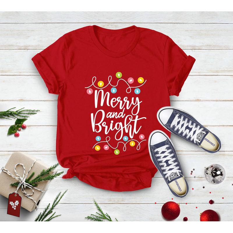 Merry And Bright Christmas Lights Holiday Shirt, Christmas Shirt, Matching Family Christmas Shirt, Holiday Shirts, Funny Christmas Gift - 2.jpg