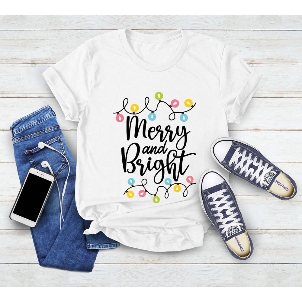 Merry And Bright Christmas Lights Holiday Shirt, Christmas Shirt, Matching Family Christmas Shirt, Holiday Shirts, Funny Christmas Gift - 3.jpg