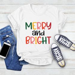 merry and bright christmas shirt for kids, christmas shirt,