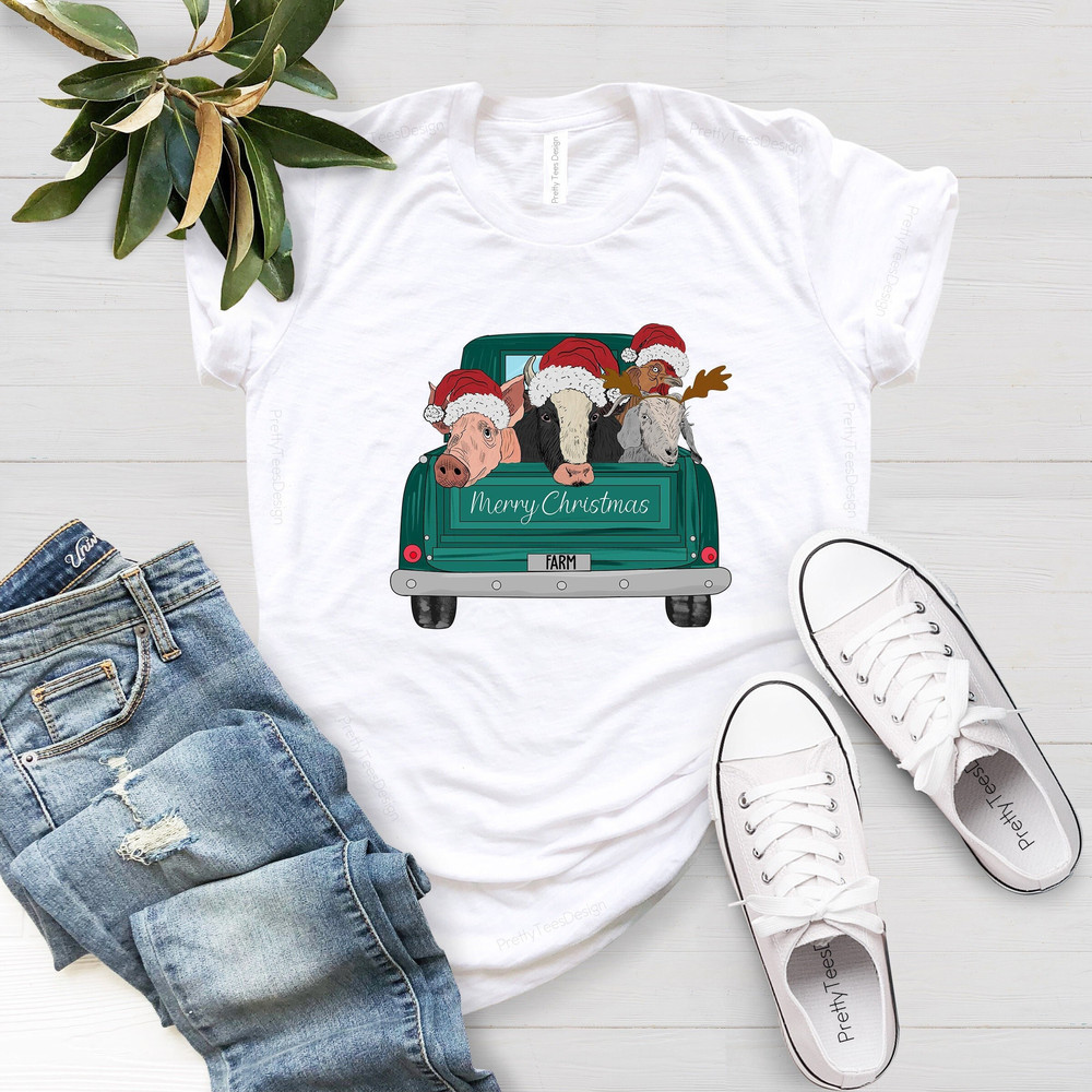 Merry Christmas Heifers Tee, Farm Animals Christmas Shirt, Christmas Cow T-shirt, Highland Cow, Christmas Gift Farmer, Animal Lover Gift - 1.jpg