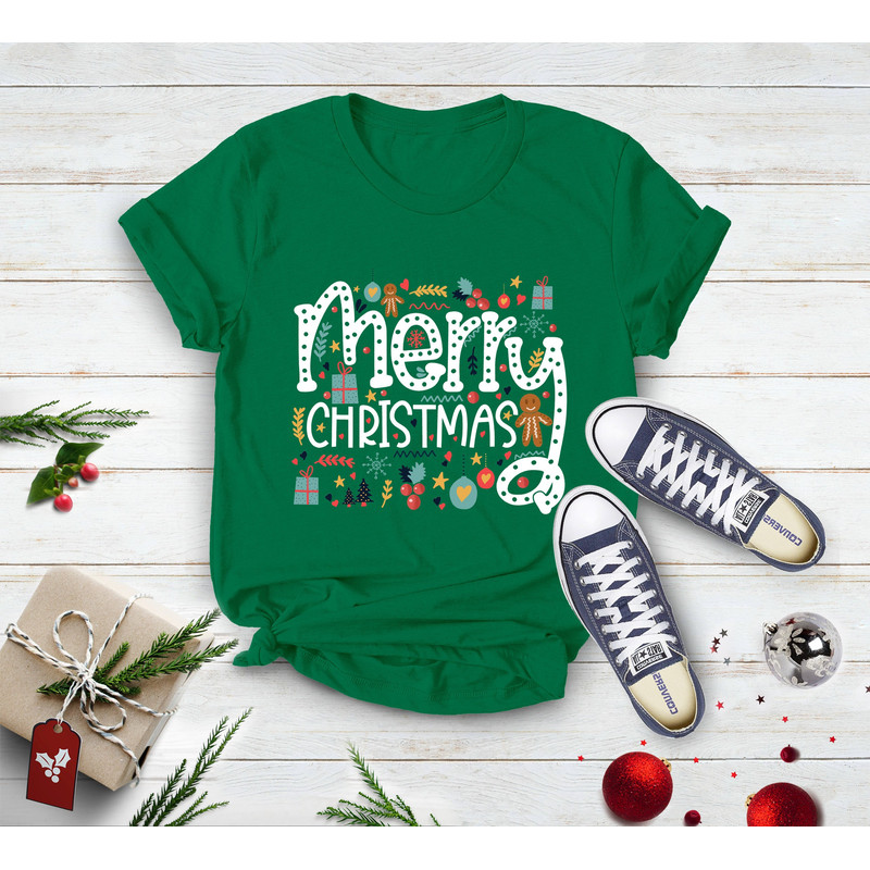 Merry Christmas Shirt, Christmas Gingerbread Shirt, Merry Christmas Doodles Shirt, Merry Shirt, Funny Christmas Gift, Cute Xmas Shirt - 3.jpg
