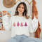 Merry Christmas Women's Sweatshirt, Pink Christmas Trees Shirt, Cute Christmas Sweatshirt, Christmas Party Tee,Xmas Gift, Holiday Sweatshirt - 1.jpg