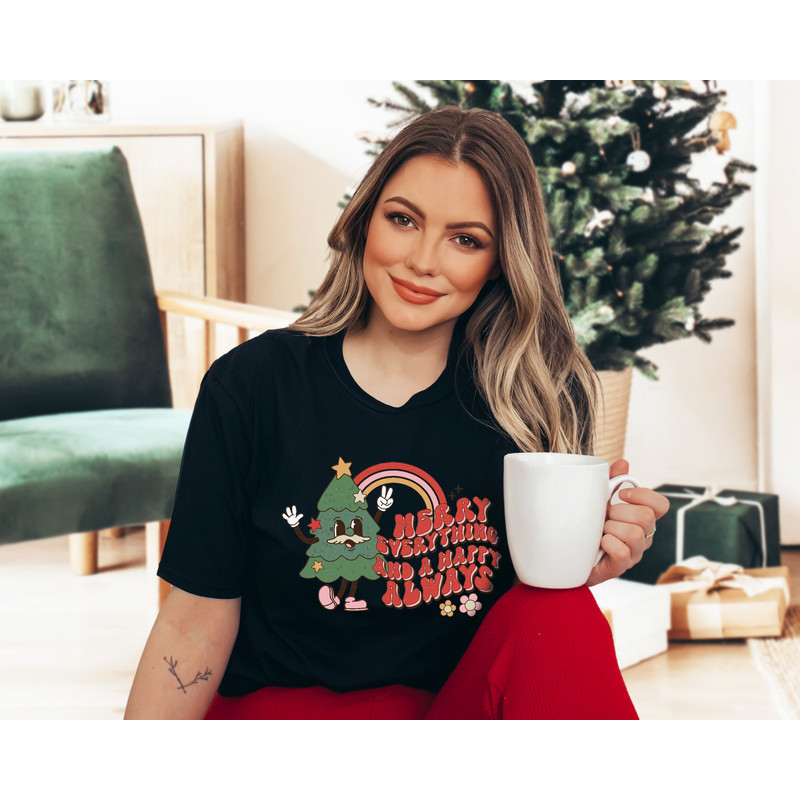 Merry Everything and Happy Always Cute Retro Christmas Shirt for Women, Christmas Shirt,Christmas Gift, Holiday Shirt, Retro Christmas Shirt - 1.jpg