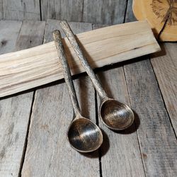 Handmade small wooden spoon, 9th anniversary willow wood, Dessert willow spoon, Measuring spoon, Wooden gift tea lovers