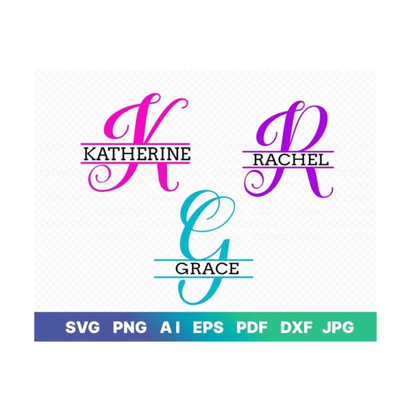 Split Alphabet Monogram R Split Monogram Alphabet SVG, DXF, PNG, Split Monogram Frame | Inspire ...