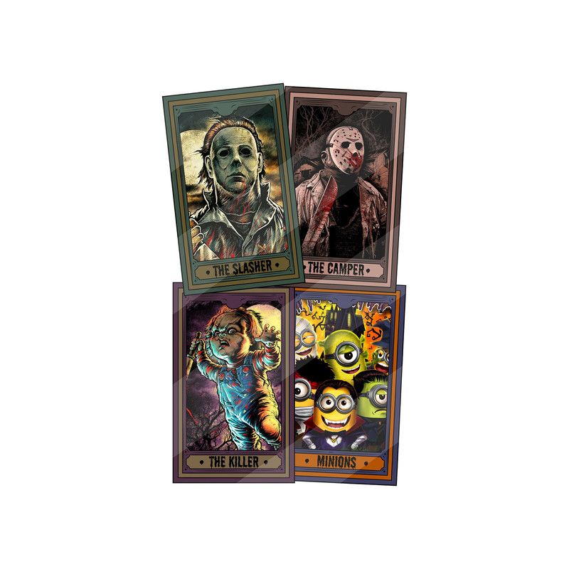 Bundle Halloween Characters Tarot Card PNG, Retro Halloween Png, Horror Characters PNG, Tarot Decks Png, Trendy Shirt Design, Halloween Png - 3.jpg