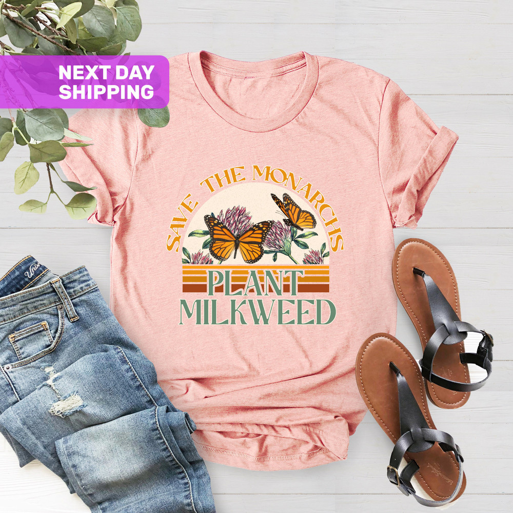 Monarch Butterfly Shirt, Save the Monarchs Shirt, Botanical Shirt, Monarch Mama Shirt, Butterfly Tee, Butterfly Lover Gift,Cottagecore Shirt - 5.jpg