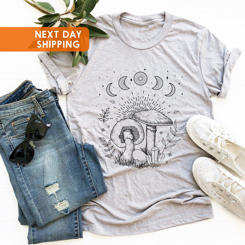 Mushroom Shirt, Cottagecore Shirts, Mushroom Clothing, Cottagecore Clothes, Goblincore Clothing, Indie Clothes, Botanical Shirt Women - 4.jpg