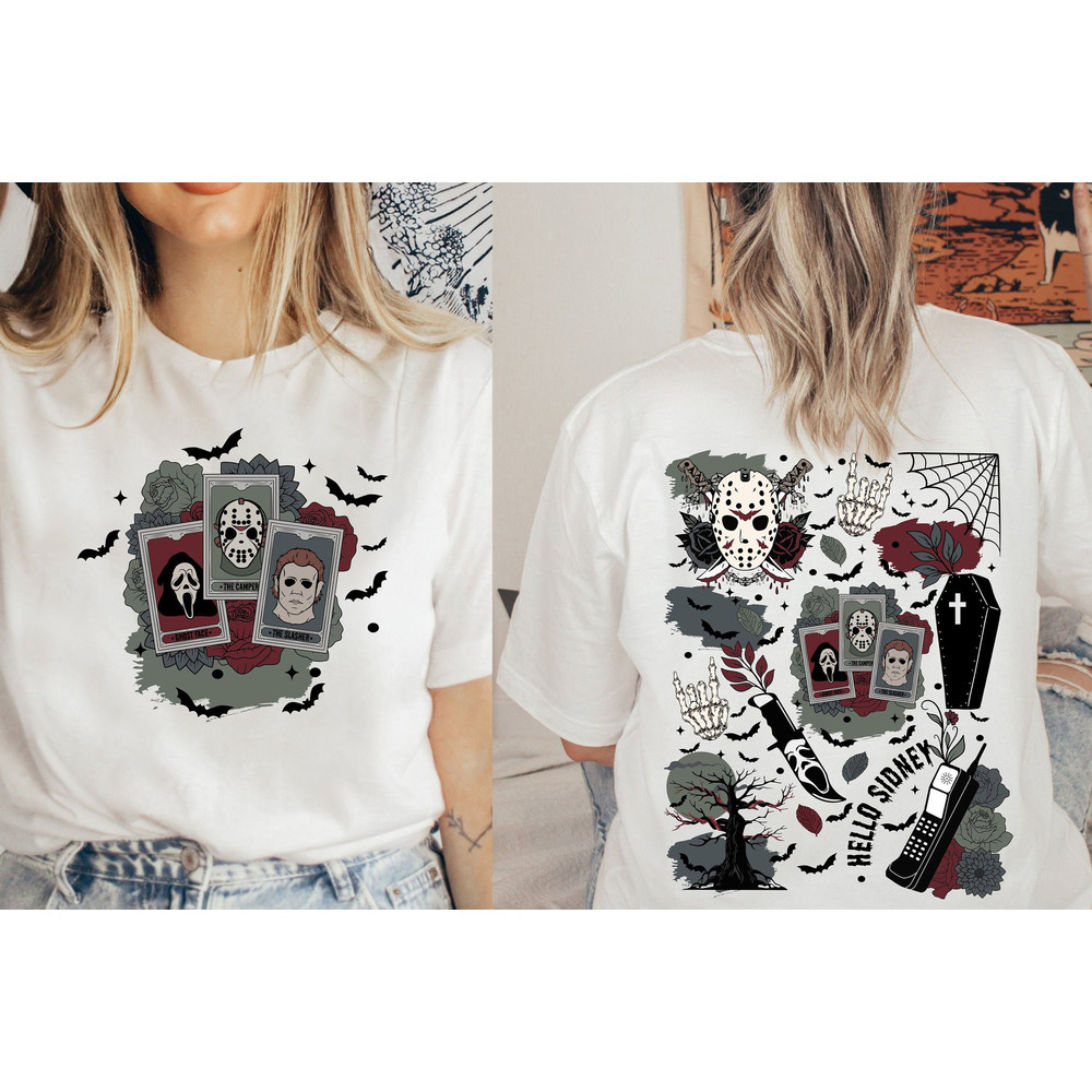 Horror Halloween png, retro Halloween sublimation design, Scary movie png, Horror Characters Tarot Card PNG, scary movie png, retro png - 1.jpg