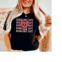 retro emergency department valentine's day t-shirt, funny er ed nurse rn tech vday shirt, emergency room love tshirt gif