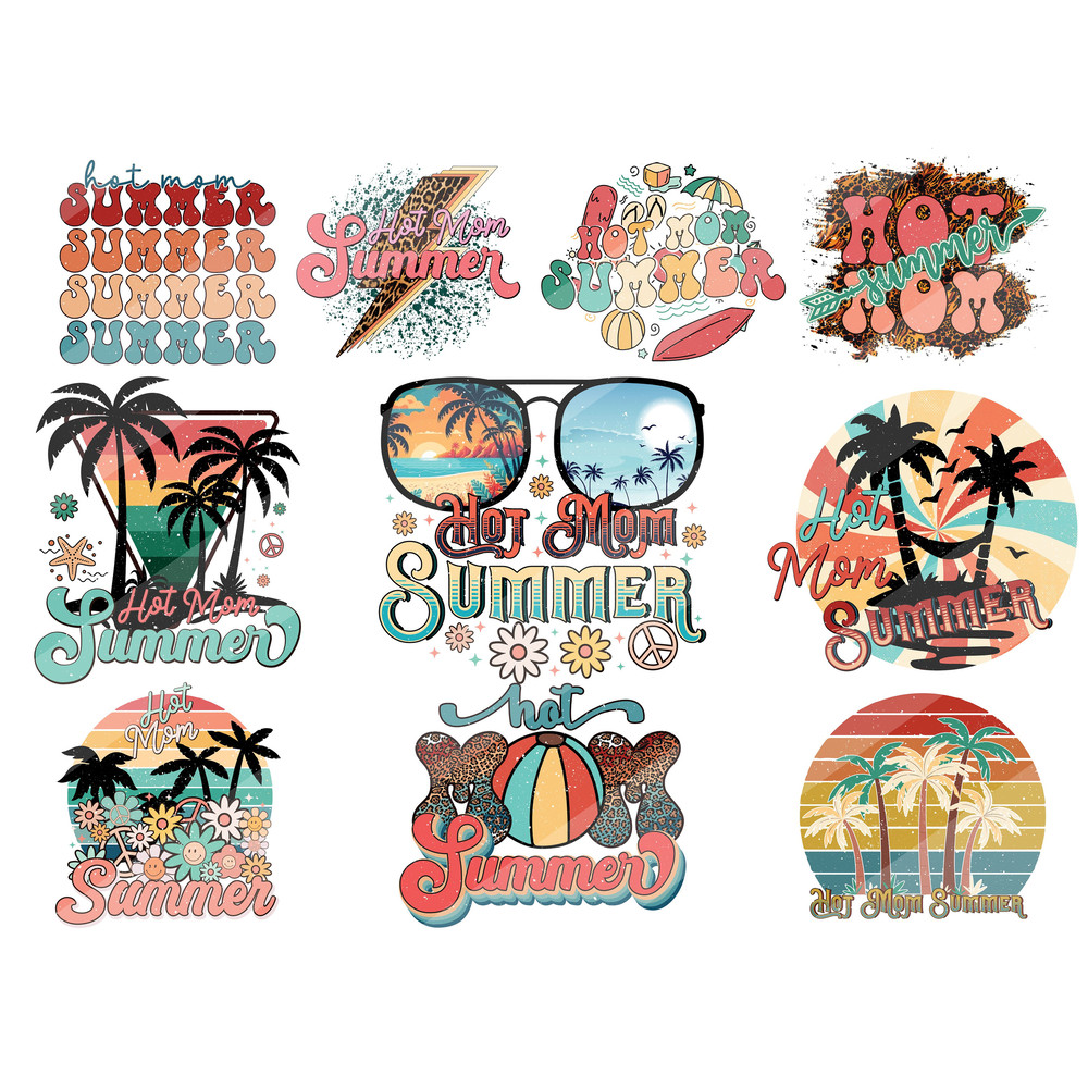 Retro Summer Vibes Png Bundle, Resting Beach Face Png, Hot Mom Summer, Aloha Png, Groovy Summer Png, Beach Vibes Png, Summer Vacation Png - 1.jpg