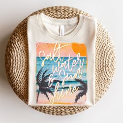 salt water sunshine png, beach png, retro summer png, retro