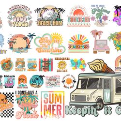 summer svg png bundle beach vibes bum retro stay in sunshine