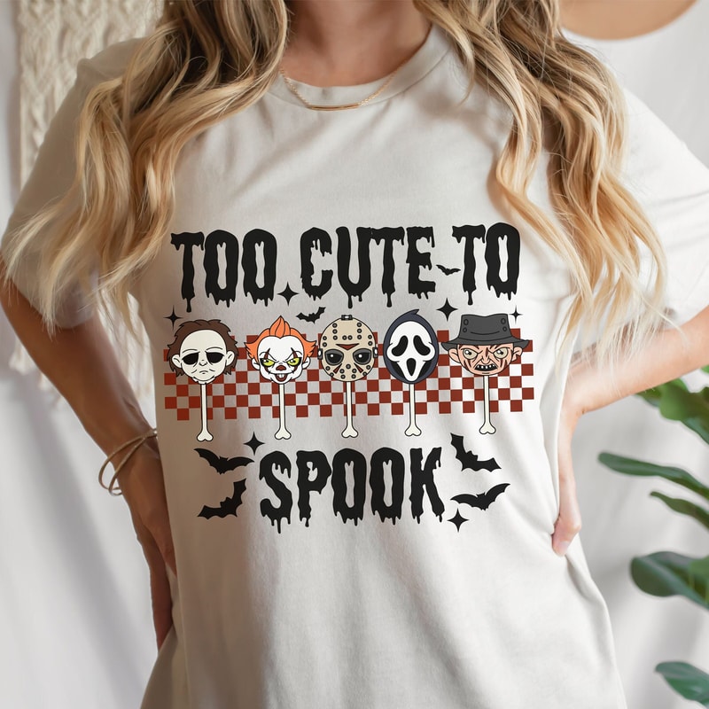 Too Cute To spook Png, Horror Halloween sublimation, Horror png, Halloween png, scary movie png, jason, scream, michael myers, retro png - 1.jpg