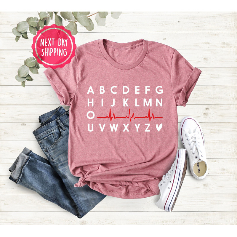 Nurse Shirt, PQRST Heartbeats Nurse Tee, Alphabet PQRST Nurse T-shirt, Gift For Nurse, Nurse Practitioner Gifts, Nurse Hero Shirt - 2.jpg