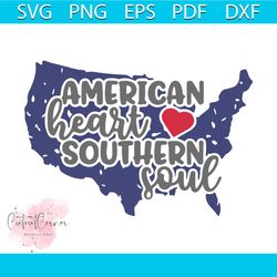 american heart southern soul svg, heart svg, flag svg, 4th of july svg, cricut file, svg
