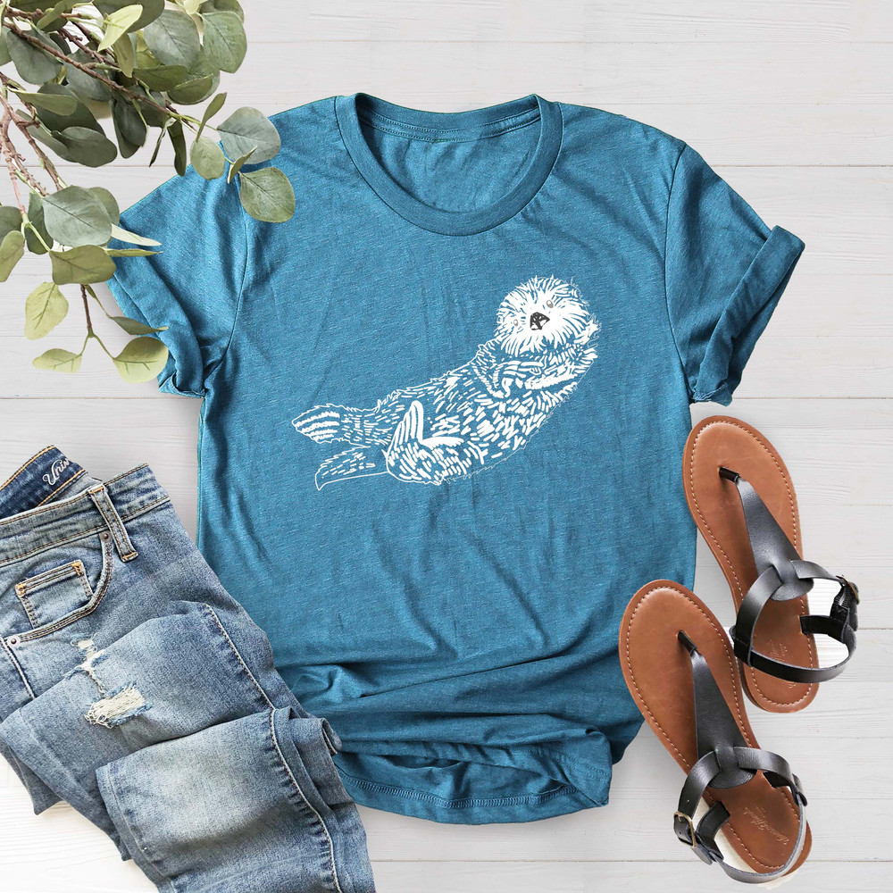 Otter Lover Shirt, Animal Lover Shirt, Otter Print Shirt, Otter Birthday Gift Shirt, Sea Otter Gifts, Gift For Her, Funny Otter Shirt - 2.jpg
