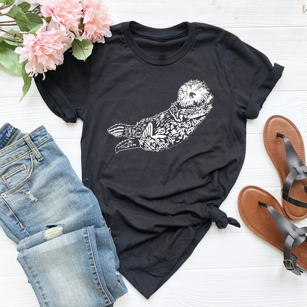 Otter Lover Shirt, Animal Lover Shirt, Otter Print Shirt, Otter Birthday Gift Shirt, Sea Otter Gifts, Gift For Her, Funny Otter Shirt - 3.jpg
