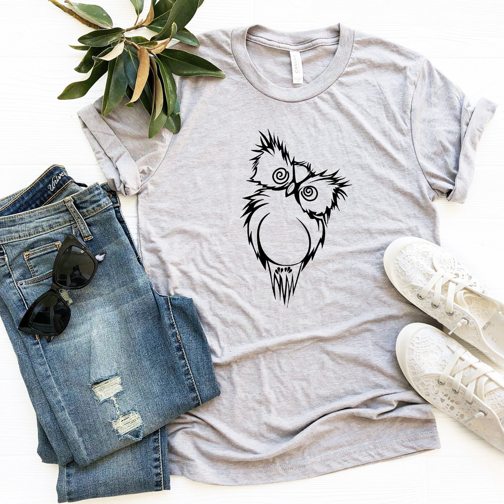 Owl Shirts, Cute Owl T shirt, Cute Animal Shirt,Forest Shirt, Birds of Prey Tshirt, Shirts for Women, Gift for Animal Lover, Birding Shirt - 2.jpg