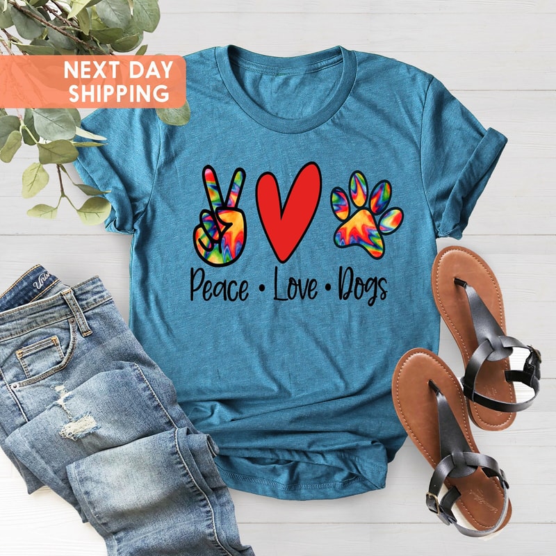 Peace Love Dogs Shirt, Dogs Shirt, Dog Lover Shirt, Dog Moms Shirt, Peace Shirt, Pet Lover Shirt, Christmas Gift, Love Shirt,Cute Mom Tee - 1.jpg