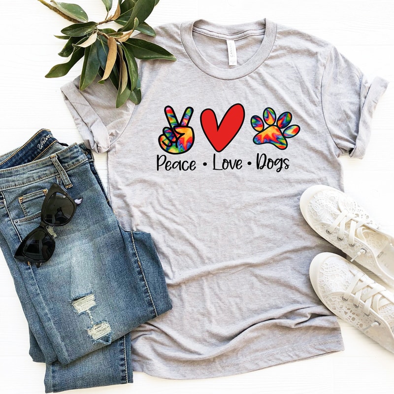 Peace Love Dogs Shirt, Dogs Shirt, Dog Lover Shirt, Dog Moms Shirt, Peace Shirt, Pet Lover Shirt, Christmas Gift, Love Shirt,Cute Mom Tee - 2.jpg