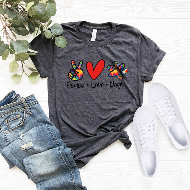 Peace Love Dogs Shirt, Dogs Shirt, Dog Lover Shirt, Dog Moms Shirt, Peace Shirt, Pet Lover Shirt, Christmas Gift, Love Shirt,Cute Mom Tee - 3.jpg