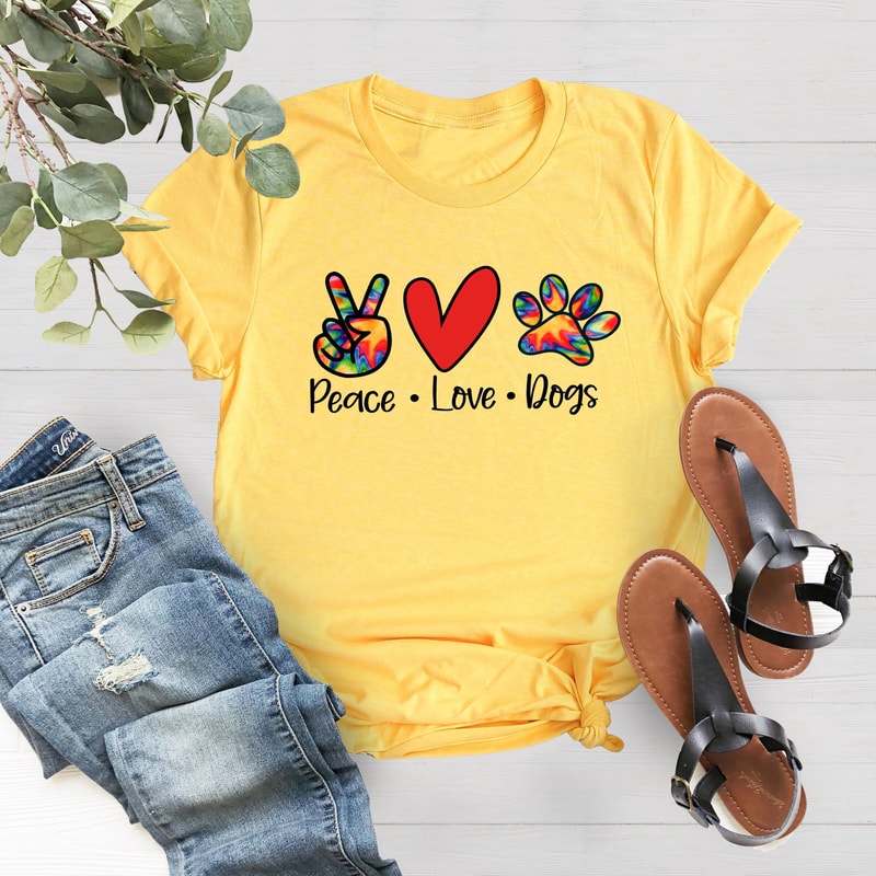 Peace Love Dogs Shirt, Dogs Shirt, Dog Lover Shirt, Dog Moms Shirt, Peace Shirt, Pet Lover Shirt, Christmas Gift, Love Shirt,Cute Mom Tee - 4.jpg