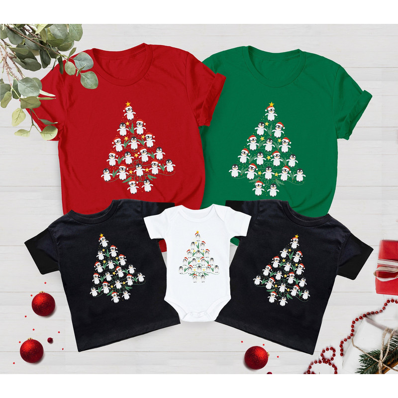 Penguin Christmas Tree Shirt, Christmas Shirt, Penguin Shirt, Christmas Family Shirt, Penguin Shirt, Christian Shirt, Christmas Gift Shirt - 1.jpg