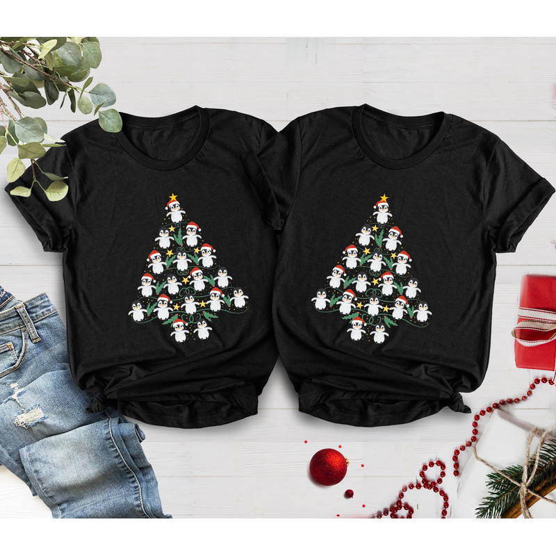 Penguin Christmas Tree Shirt, Christmas Shirt, Penguin Shirt, Christmas Family Shirt, Penguin Shirt, Christian Shirt, Christmas Gift Shirt - 2.jpg