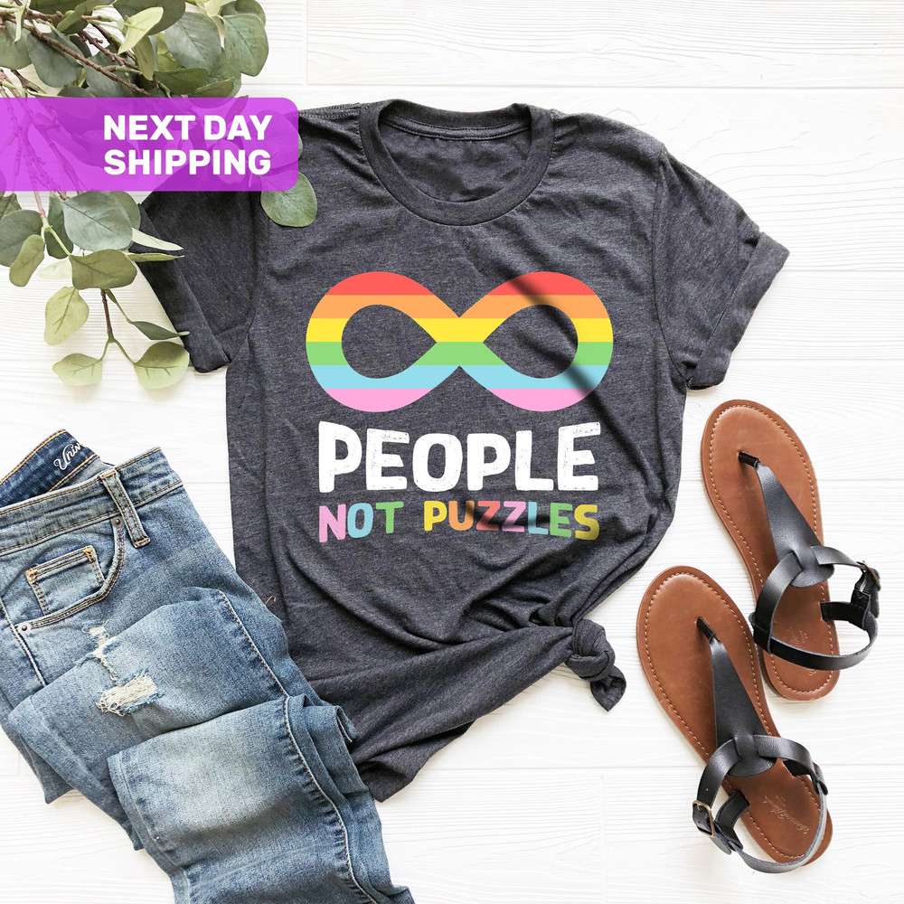 People Not Puzzles T-Shirt, Accept and Neurodiversity Shirt, Autism Awareness Shirt, Sped Teacher T-Shirt, Infinity Symbol, Autism Mom Shirt - 1.jpg