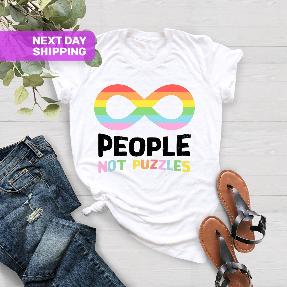 People Not Puzzles T-Shirt, Accept and Neurodiversity Shirt, Autism Awareness Shirt, Sped Teacher T-Shirt, Infinity Symbol, Autism Mom Shirt - 3.jpg
