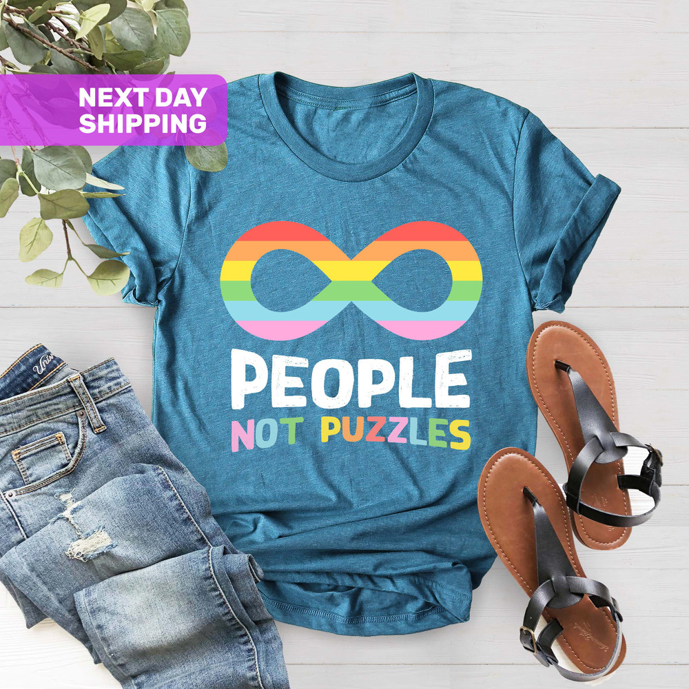 People Not Puzzles T-Shirt, Accept and Neurodiversity Shirt, Autism Awareness Shirt, Sped Teacher T-Shirt, Infinity Symbol, Autism Mom Shirt - 4.jpg