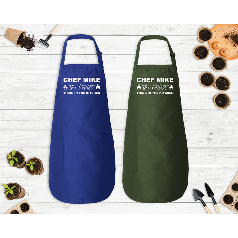 Personalized Apron, Custom Apron, Mens, Hottest Thing, Adjustable Neck, Pockets, Gift, Gift for him, Funny apron, Grilling, BBQ, Birthday - 2.jpg