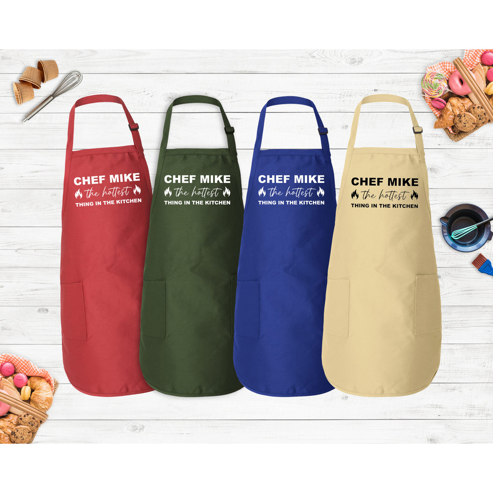 Personalized Apron, Custom Apron, Mens, Hottest Thing, Adjustable Neck, Pockets, Gift, Gift for him, Funny apron, Grilling, BBQ, Birthday - 3.jpg