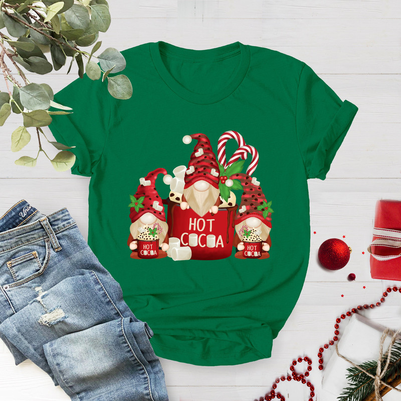 Pilgrim Gnome Christmas Shirt, Hot Cocoa Gnomes Christmas Shirt, Family Christmas Gnomes Shirt, Christmas Party Tee, Gnomes Christmas TShirt - 2.jpg